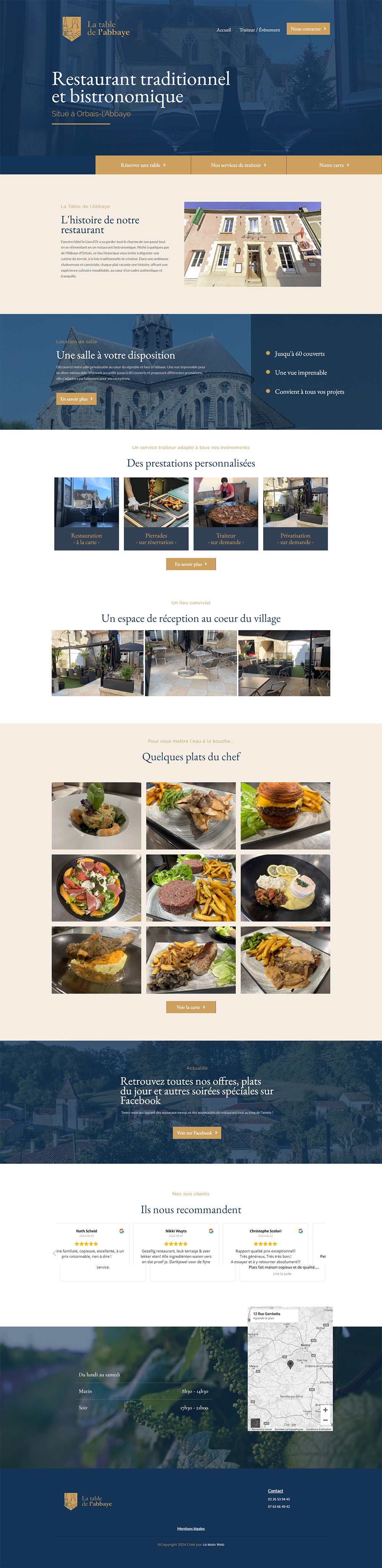 Webdesign de site de restaurant