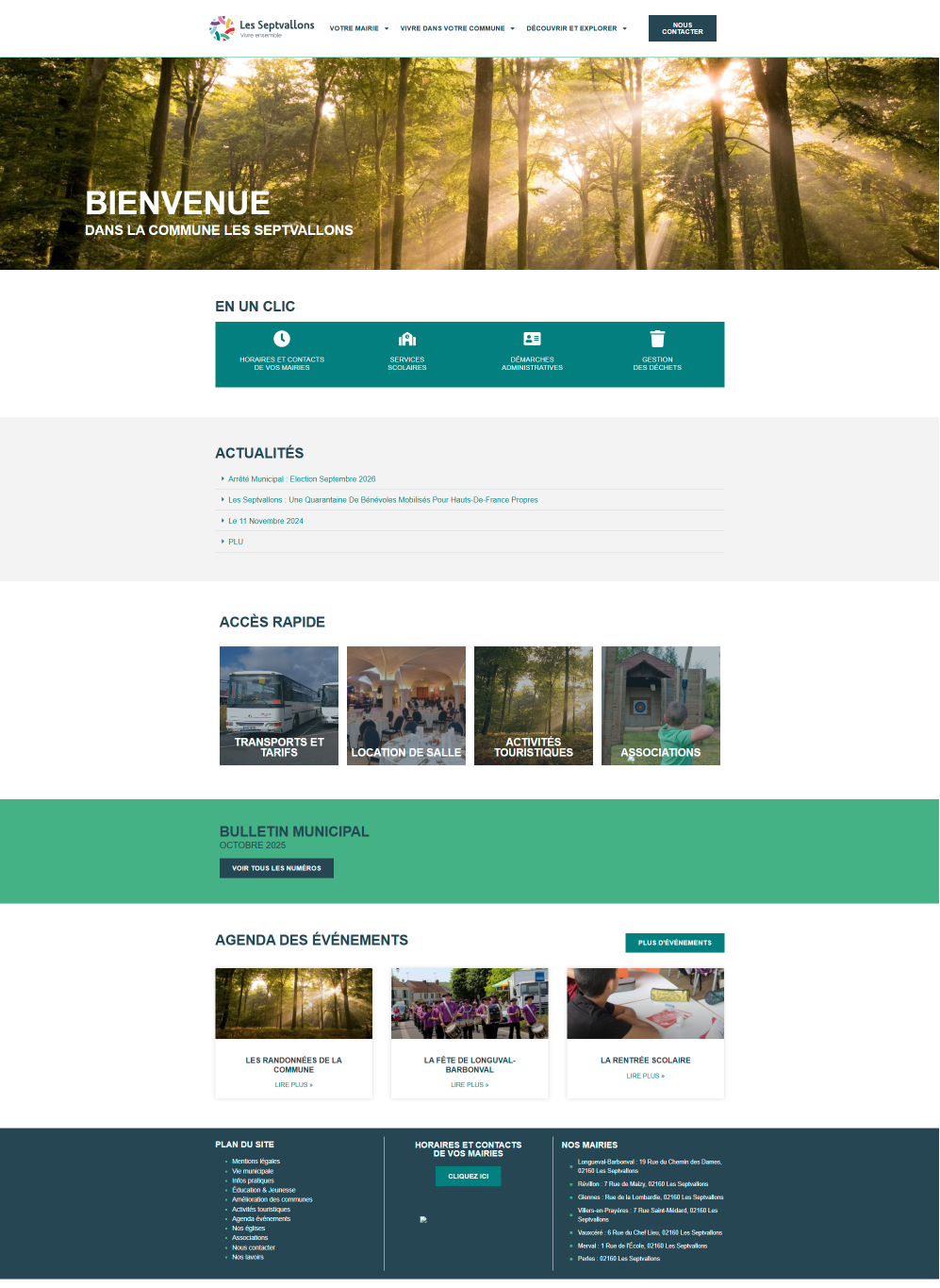 déroulé du site web les septvallons